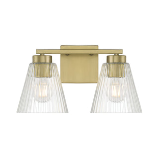 Riville Two Light Vanity in Vintage Brass