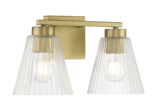 Riville Two Light Vanity in Vintage Brass