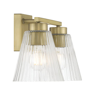 Riville Two Light Vanity in Vintage Brass