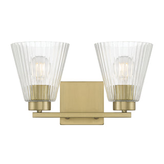 Riville Two Light Vanity in Vintage Brass
