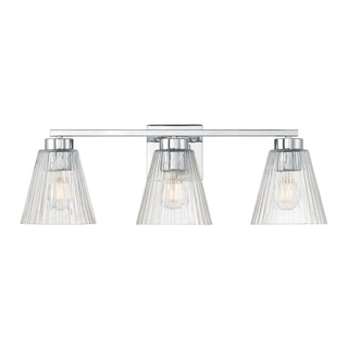 Riville Three Light Vanity in Chrome