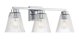Riville Three Light Vanity in Chrome
