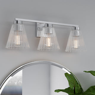 Riville Three Light Vanity in Chrome