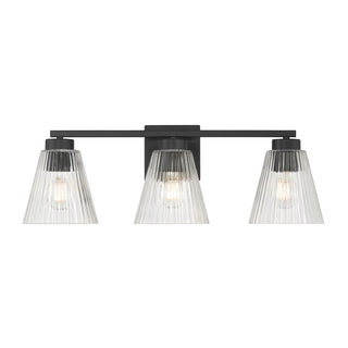Riville Three Light Vanity in Matte Black