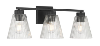 Riville Three Light Vanity in Matte Black