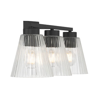 Riville Three Light Vanity in Matte Black