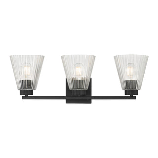 Riville Three Light Vanity in Matte Black