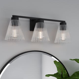 Riville Three Light Vanity in Matte Black