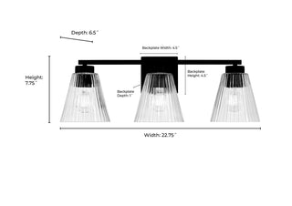 Riville Three Light Vanity in Matte Black