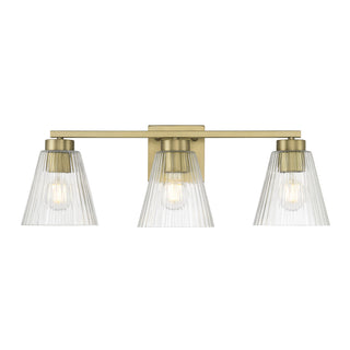 Riville Three Light Vanity in Vintage Brass