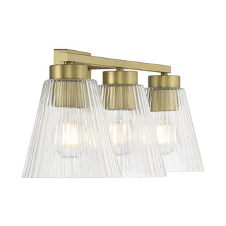 Riville Three Light Vanity in Vintage Brass