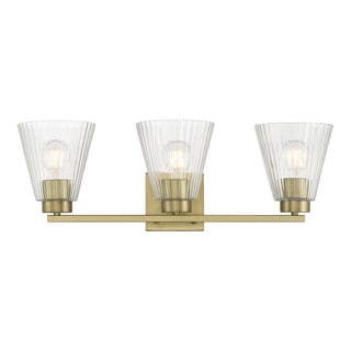 Riville Three Light Vanity in Vintage Brass