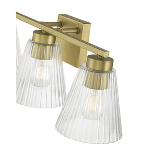 Riville Three Light Vanity in Vintage Brass