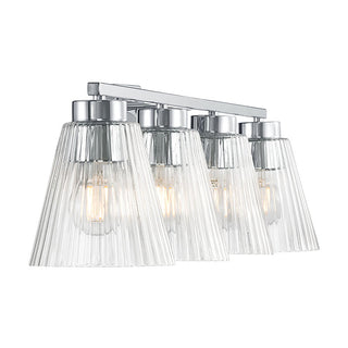 Riville Four Light Vanity in Chrome