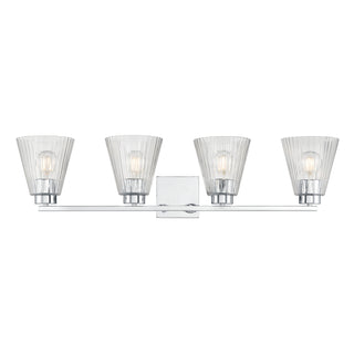 Riville Four Light Vanity in Chrome
