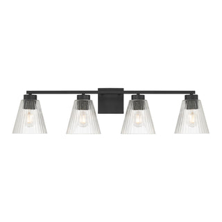 Riville Four Light Vanity in Matte Black