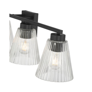 Riville Four Light Vanity in Matte Black