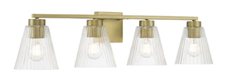 Riville Four Light Vanity in Vintage Brass