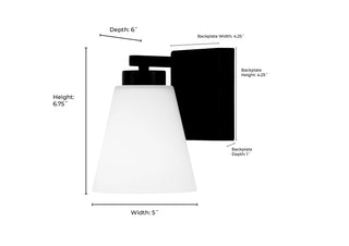 Strayhan One Light Wall Sconce in Matte Black