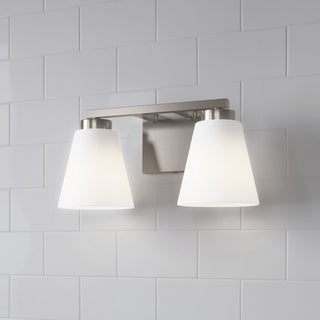 Strayhan Two Light Vanity in Brushed Nickel