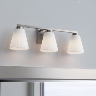 Strayhan Three Light Vanity in Brushed Nickel