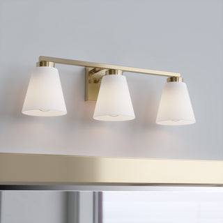 Strayhan Three Light Vanity in Modern Gold