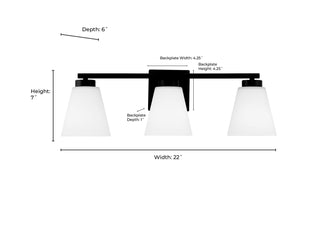 Strayhan Three Light Vanity in Modern Gold