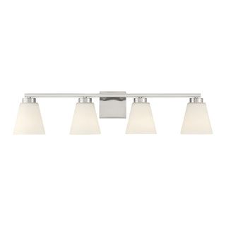 Strayhan Four Light Vanity in Brushed Nickel