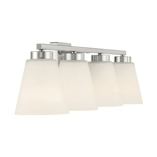 Strayhan Four Light Vanity in Brushed Nickel