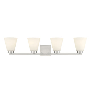 Strayhan Four Light Vanity in Brushed Nickel