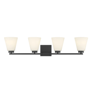 Strayhan Four Light Vanity in Matte Black