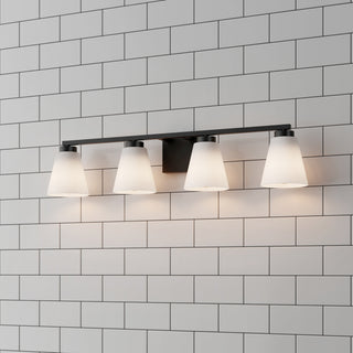 Strayhan Four Light Vanity in Matte Black