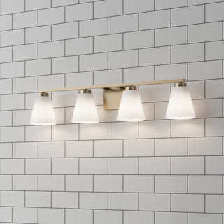 Strayhan Four Light Vanity in Modern Gold
