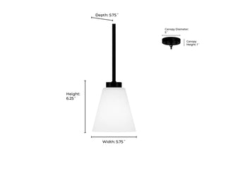 Strayhan One Light Mini Pendant in Matte Black