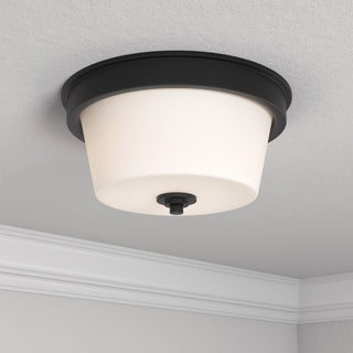 Strayhan Two Light Flush Mount in Matte Black