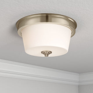 Strayhan Two Light Flush Mount in Modern Gold