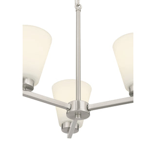 Strayhan Three Light Chandelier in Brushed Nickel