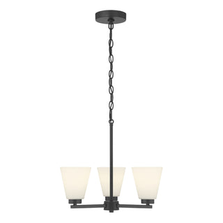 Strayhan Three Light Chandelier in Matte Black
