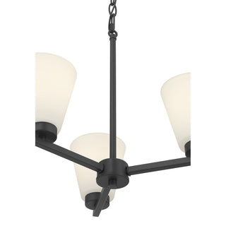 Strayhan Three Light Chandelier in Matte Black