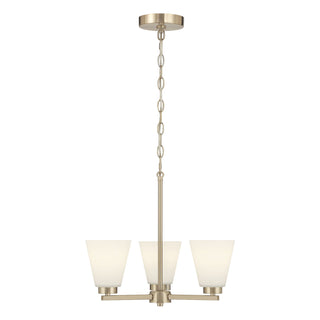 Strayhan Three Light Chandelier in Modern Gold