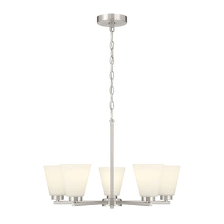 Strayhan Five Light Chandelier in Brushed Nickel