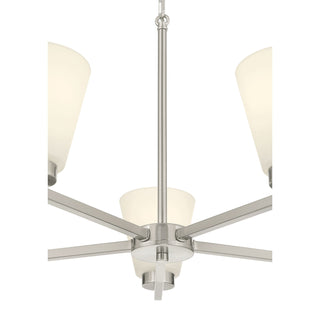 Strayhan Five Light Chandelier in Brushed Nickel
