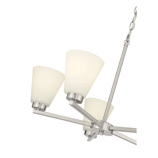 Strayhan Five Light Chandelier in Brushed Nickel