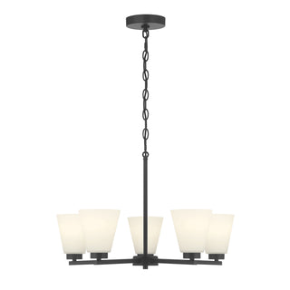 Strayhan Five Light Chandelier in Matte Black