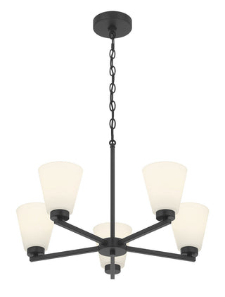 Strayhan Five Light Chandelier in Matte Black