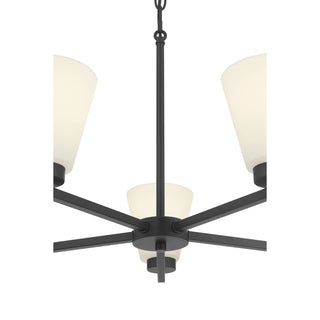 Strayhan Five Light Chandelier in Matte Black