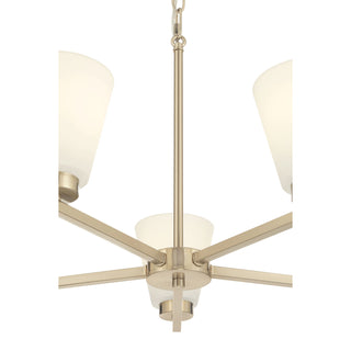 Strayhan Five Light Chandelier in Modern Gold