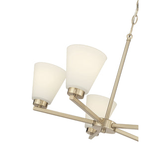 Strayhan Five Light Chandelier in Modern Gold