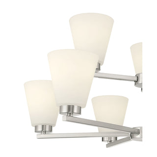 Strayhan Nine Light Chandelier in Brushed Nickel