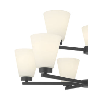 Strayhan Nine Light Chandelier in Matte Black